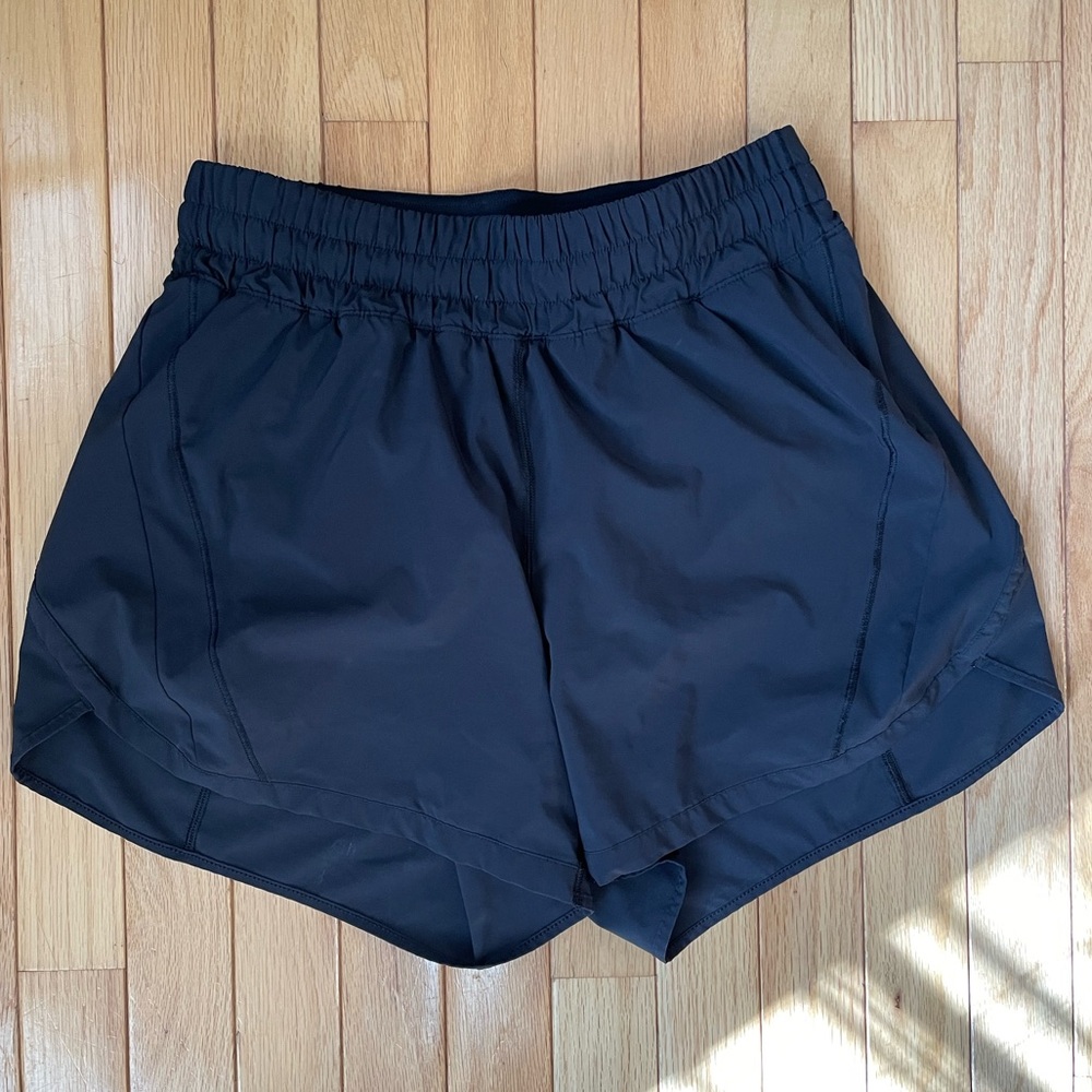 Black Track that 5” HR lululemon shorts. Size 8